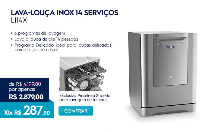 Lava-lou�a inox 14 servi�os LI14X