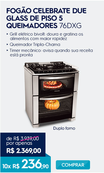 Fog�o Celebrate Due Glass de piso 5 queimadores 76DXG