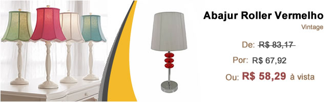 Abajur Roller Branco com Vermelho